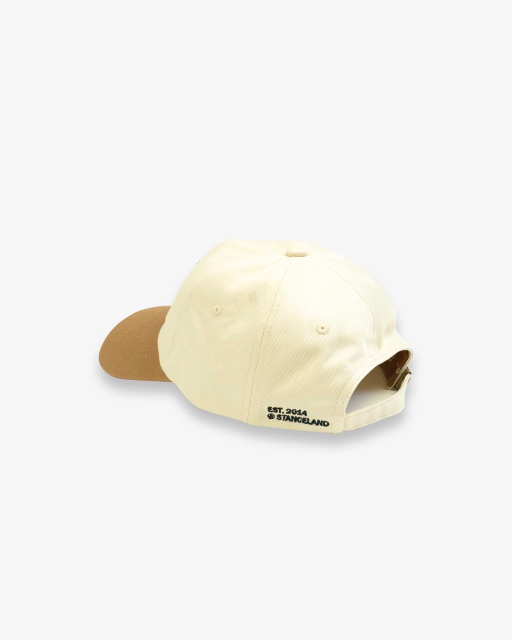 BEIGE BASEBALL HAT BROWN BRIM