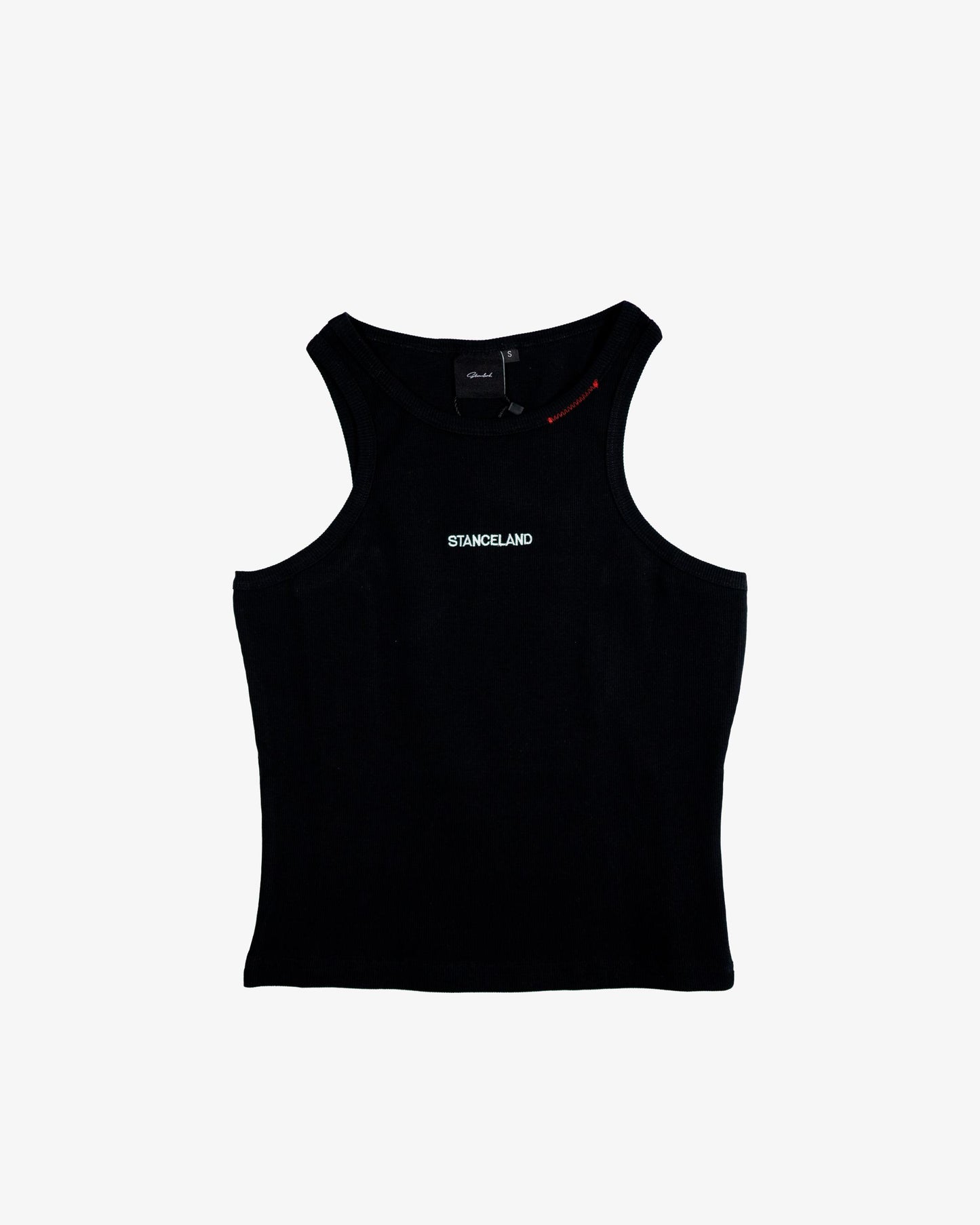 STANCELAND WOMEN’S EMBROIDERED TANK TOP BLACK